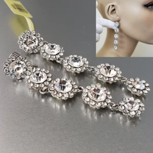 White Colorless Austrian Crystal Chandelier Earrings TGW 33.00 cts. - Picture 1 of 10