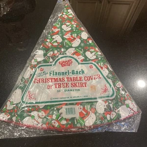 Vintage Santa's Best Flanell Rückseite Weihnachten Tischdecke Baumrock 38" Durchmesser - Bild 1 von 9