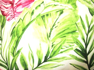 Richloom OUTDOOR Tropical Leaf Pink Green by the YARD - Picture 1 of 3