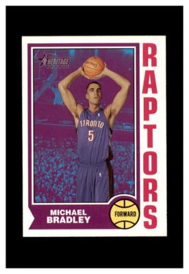 2001-02 TOPPS HERITAGE ROOKIE BASKETBALL CARD #206 MICHAEL BRADLEY RAPTORS - Image 1 of 2