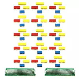 62pcs Colored 2.54mm Single Row Pin Header Female Socket Prototype PCB connector - Picture 1 of 5