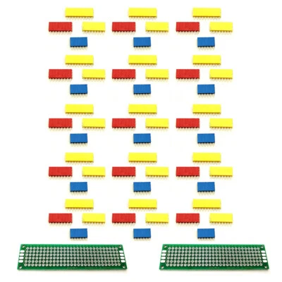 62pcs Colored 2.54mm Single Row Pin Header Female Socket Prototype PCB connector - Image 1 of 4