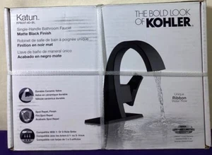 Kohler Katun Single Hole Mid Arc Bathroom Faucet - Matte Black R78037-4D-BL NEW - Picture 1 of 2