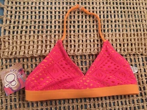 BNWT Small OP Hot Pink/Orange Girl's 6-6X swimsuit top bikini - Picture 1 of 4
