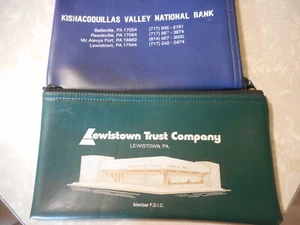 Vintage Zippered Deposit Bags Bank Pouches Lewistown Trust Kishacoquillas Valley - Picture 1 of 2