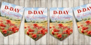 D-Day Bunting, Armed Forces, Bunting for Normandy Landing 80 Years, d-day - Picture 1 of 1