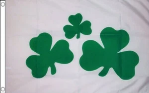 SHAMROCK FLAG 5' x 3' Ireland Irish Eire Saint Patrick Happy St Patricks Day - Picture 1 of 1