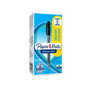 Paper Mate FlexGrip Ultra Ballpoint Pen Medium 1.0mm Tip 0.7mm Line Black (Pack 