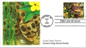 FDC 2008 SC #4352 Fleetwood Eastern Hog Nosed Snake - Empire MI - Single - J2051 - Picture 1 of 2