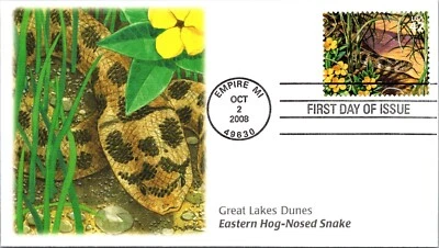 FDC 2008 SC #4352 Fleetwood Eastern Hog Nosed Snake - Empire MI - Single - J2051 - Image 1 of 2