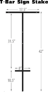 20 T-Bar Sign Stakes, 20 Pack 42" T-Bar Sign Stakes, Heavy Duty Metal 42'' Tall - Picture 1 of 12