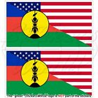 USA United States America-NEW CALEDONIA Kanak Flag 75mm (3") x2 Decals Stickers