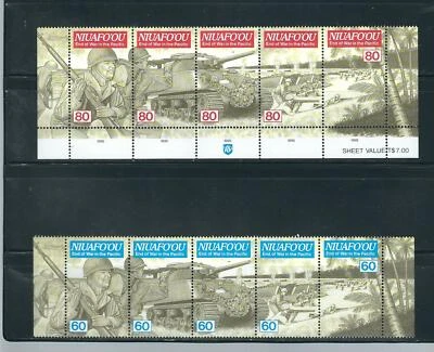 Tiras de 5 Tonga SC # 900a-e y 901 a-e. Victoria en el Pacífico .MNH Foto 1 de 2