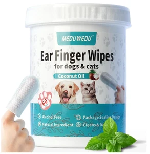Ear Cleaner Finger Wipes 60 Counts, Dog Ear Cleaner, Grooming Kit Care for Dogs - Picture 1 of 7