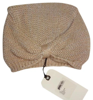 Turbante Leith Shimmer bronce neutro con tonos crema + plata brillo GR8 regalo nuevo con etiquetas Foto 1 de 4