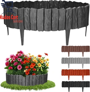 Anthracite Lawn Edging - 2.3M/7.4Ft Flexible Garden Flower Beds Patio Border - Picture 1 of 16