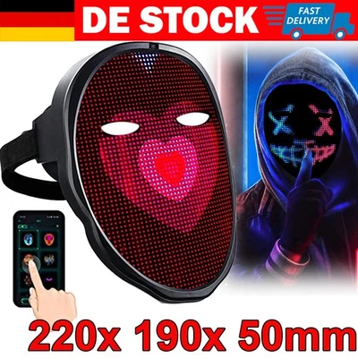 Halloween Gesichtsmasken Vollfarbig LED Leuchtmaske Gesichtswechsel Maske Party - Bild 1 von 4