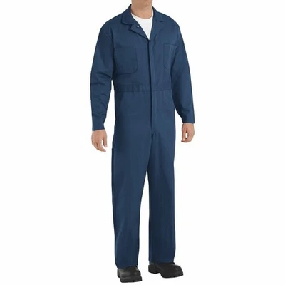 NEW Red Kap CC14 Men's Snap Front Cotton Work Coveralls NAVY 38 REG - Image 1 of 3