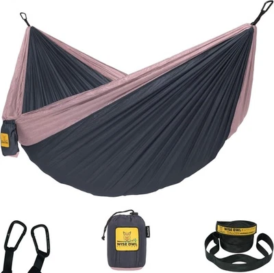 Wise Owl Outfitters Camping Hammocks - Portable for Outdoor/Indoor with Tree Str - Image 1 of 4