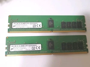 2x Micron 16GB DDR4 2666MHz ECC RAM 2Rx8 PC4-2666V-RE2-12 MTA18ASF2G72PDZ-2G6J1 - Bild 1 von 5