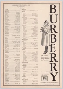 Burberry Impermeabile Negozio Directory Trench Cappotto Stampa Vintage Pubblicità 1955 - Foto 1 di 5