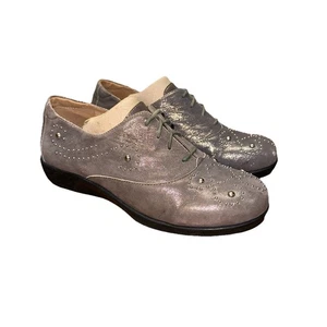 Gravity Defyer Laurel Leather Oxford Comfort Metallic Studded Shoe Women’s 8.5 M - Picture 1 of 12