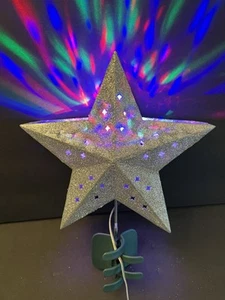 Christmas Tree Star Topper With 3D Colorful Projection LED Silver - Picture 1 of 4