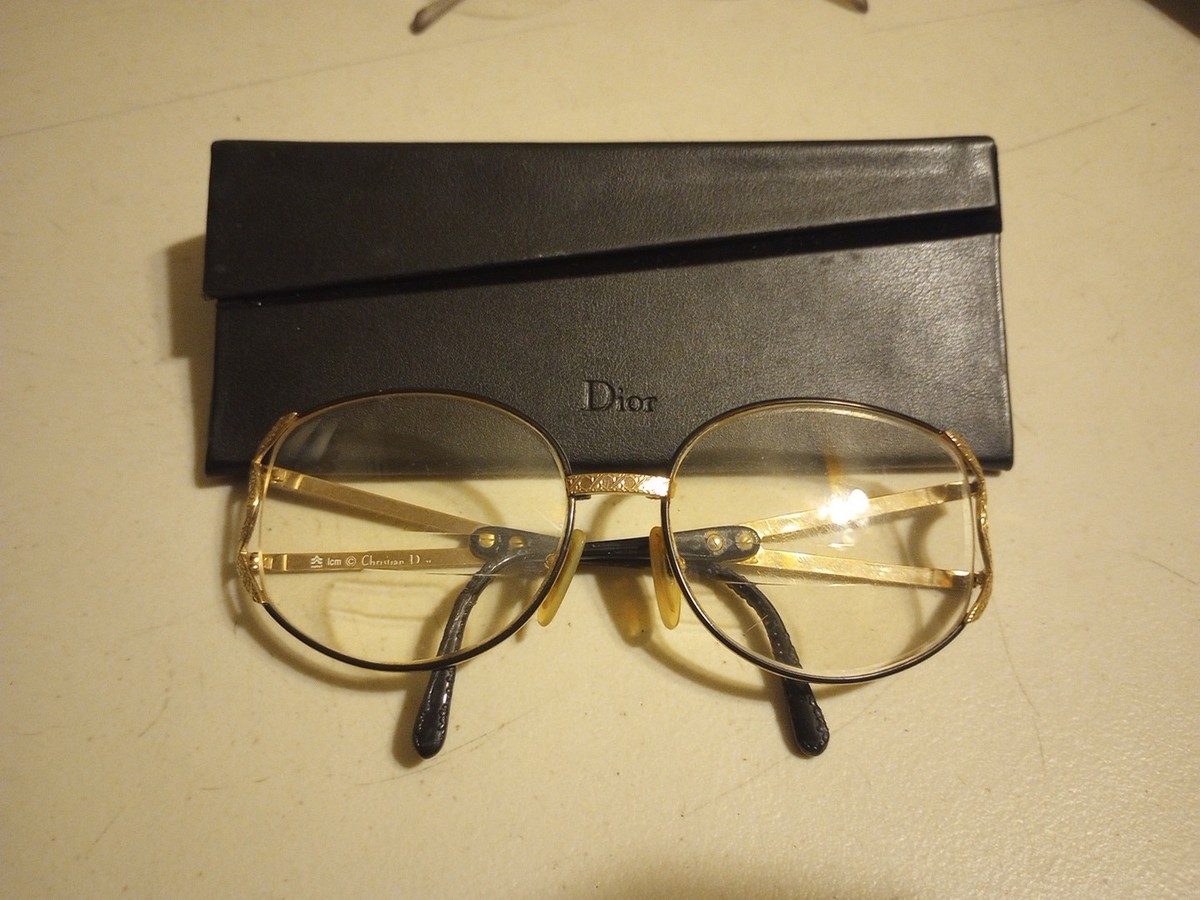Vintage Christian Dior 2842 Oval Eyeglass Frames Gold & Black  Made In Austria Vintage Christian Dior Frames In Vintage Eyeglasses for sale  main image 4