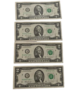 2017-A Star Notes - Set of (4) $2.00 Notes - NY - Consecutive Serial Numbers !! - Picture 1 of 6