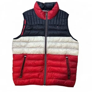 Tommy Hilfiger Red White and Blue Sleeveless Puffer Jacket Vest Mens M Warm - Picture 1 of 4