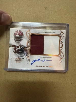 2018 Leaf Ultimate Draft Bronze Foil Rashaan Evans Patch Auto #PA-RE1 (AU, RC) - Image 1 of 2