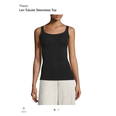 Camiseta sin mangas tubular Len negra Theory nueva con etiquetas $110 OS 1SZ hecha en EE. UU. Foto 1 de 4
