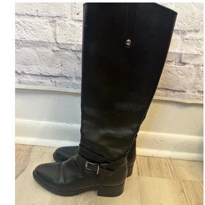Chelsea & Violet Reitstiefel Kniehoch Leder Schnalle Schwarz Stiefel 5,5M - Bild 1 von 12