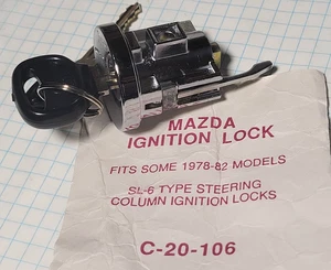 NOS Ignition Lock W/ 2 Keys Fits Many Mazda Cars 1978-82 w/ SL-6 type column - Picture 1 of 8