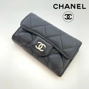 CHANEL Matelasse 6 Key Holder Case Black Lambskin Leather Quilted Auth Used JP - Picture 1 of 13