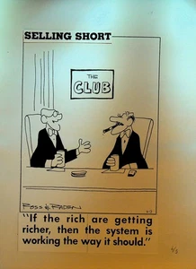Selling Short Original Comic Strip Art 1980s Rich Getting Richer System Working - Picture 1 of 1