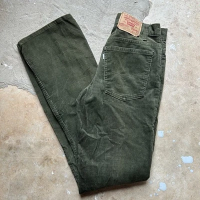Jeans Vintage Levis 517 1533 Pana Verde Corte Bota Hecho en EE. UU. Garra Cremallera 28x33 Foto 1 de 4