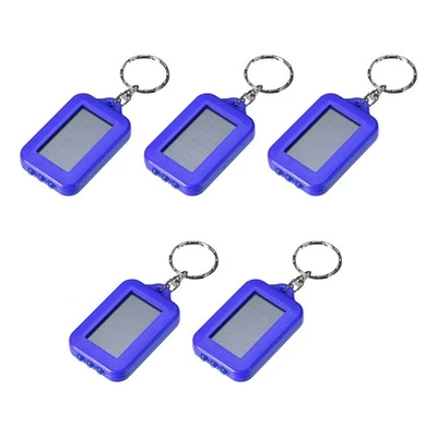 Mini Llavero LED Linterna de Energía Solar con gancho azul 5pcs - Imagen 1 de 4