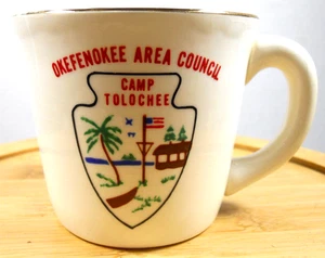 BSA Boy Scouts Okefenokee Area Council Camp Tolochee Georgia ceramic coffee mug - Picture 1 of 8
