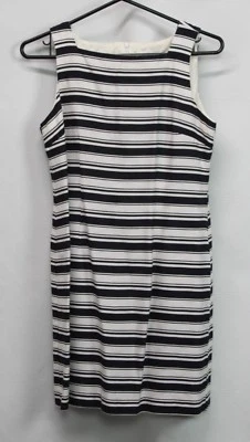 Positive Attitude Women's Dress Stripes Sleeveless White/Black Petite Size 4 - Image 1 of 2