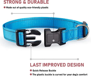 HEAVY DUTY NYLON DOG COLLAR ADJUSTABLE Collar for XL dogs (MADE IN USA) - Picture 1 of 8