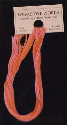 Weeks Dye Works Hand Dyed Floss 2246 SUNSET PINK 5 yd Cross Stitch Needlepoint - Image 1 of 2