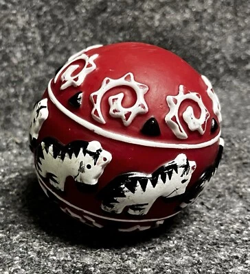 Kids II Vintage 1997 Zebra Red, Black, & White 4” Ball For Infants - Image 1 of 4