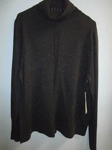 Amanda Smith BROWN METALLIC Glitter Women's turtle neck sweater size XLarge - Picture 1 of 4