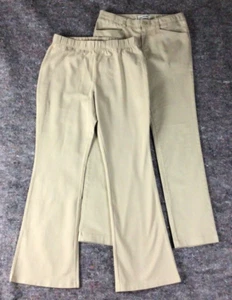 2 Girls Lands End Tan Chico Pants &  Stretch Leggings Sizes 14 & 16 - Picture 1 of 19