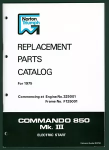 Norton 850 Commando MK3 (1975) Factory Issue Parts List Catalog Book Manual FH45 - Bild 1 von 13