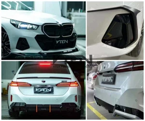 Gloss Black Front Lip Diffuser Spoiler Sideskirt For BMW New Series 5 G60 G68 - Picture 1 of 18
