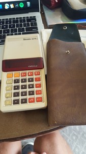 Vintage Litronix 2230 Calculator with Brown Case