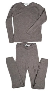 H&M Adorables Girl's Rib Knit Brown 2-Piece Merino Wool Set Kids size 8 - Picture 1 of 6