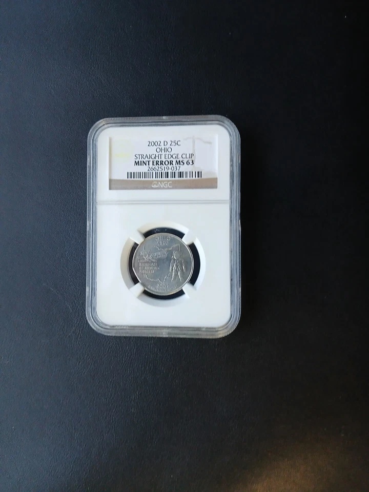 2002 D STRAGHT EDGE CLIP OHIO State Quarter NGC63 PICTURE INCLUDED - Image 1 of 4